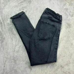 AGOLDE Jeans Womens Size 24 Toni Mid-Rise Straight Black Feral A133D-3002 Denim